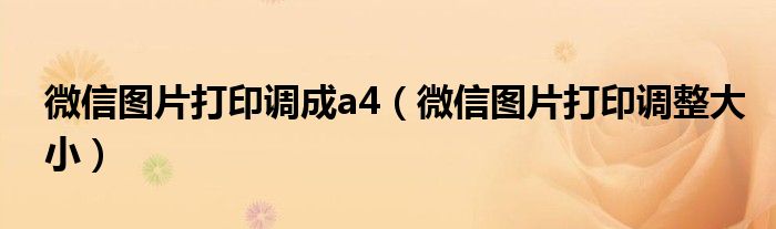 微信图片打印调成a4(微信图片打印调整大小)
