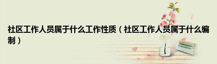 社区工作人员属于什么工作性质(社区工作人员属于什么编制)