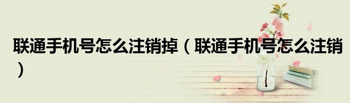 联通手机号怎么注销掉(联通手机号怎么注销)
