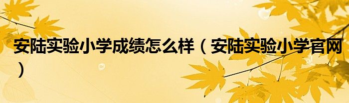 安陆实验小学成绩怎么样(安陆实验小学官网)