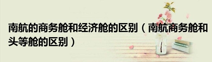南航的商务舱和经济舱的区别（南航商务舱和头等舱的区别）