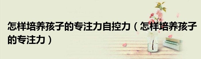 怎样培养孩子的专注力自控力(怎样培养孩子的专注力)