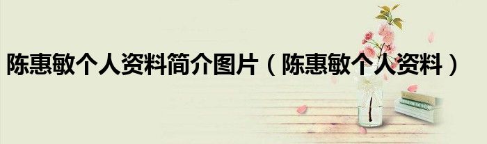 陈惠敏个人资料简介图片(陈惠敏个人资料)