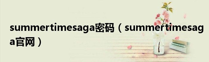 summertimesaga密码(summertimesaga官网)