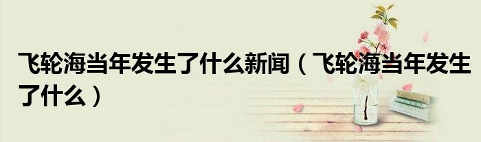 飞轮海当年发生了什么新闻(飞轮海当年发生了什么)