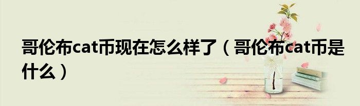 哥伦布cat币现在怎么样了(哥伦布cat币是什么)
