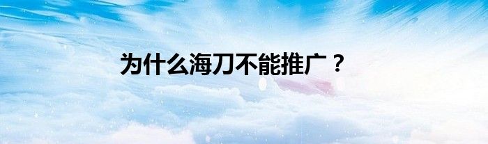 为什么海刀不能推广？