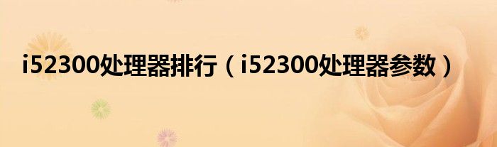 i52300处理器排行(i52300处理器参数)