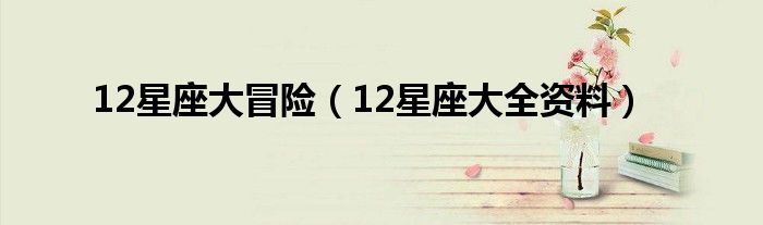 12星座大冒险(12星座大全资料)