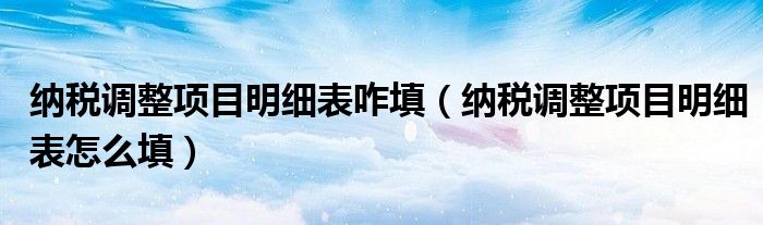 纳税调整项目明细表咋填(纳税调整项目明细表怎么填)