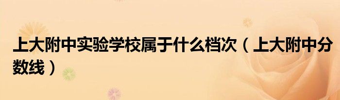 上大附中实验学校属于什么档次(上大附中分数线)