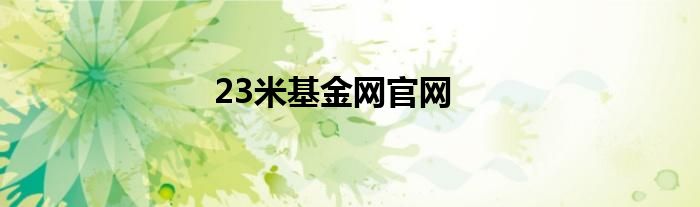 23米基金网官网