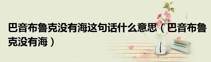 巴音布鲁克没有海这句话什么意思(巴音布鲁克没有海)