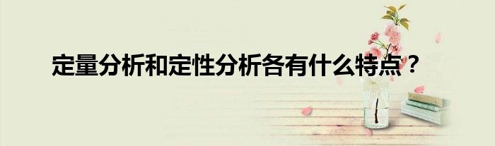 定量分析和定性分析各有什么特点?