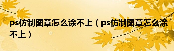 ps仿制图章怎么涂不上(ps仿制图章怎么涂不上)