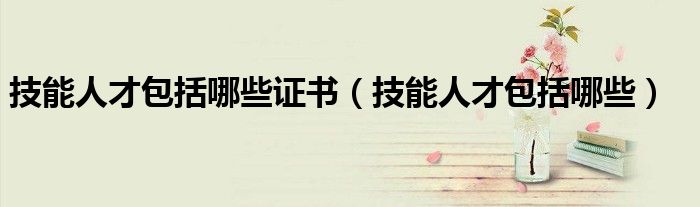 技能人才包括哪些证书(技能人才包括哪些)
