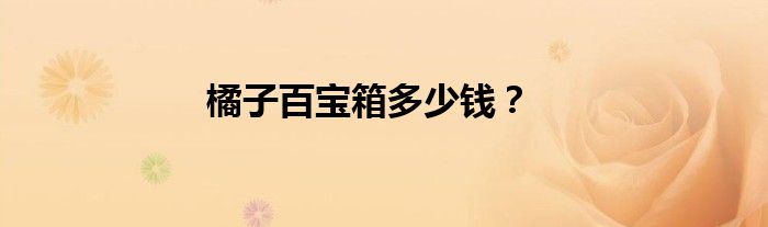 橘子百宝箱多少钱？