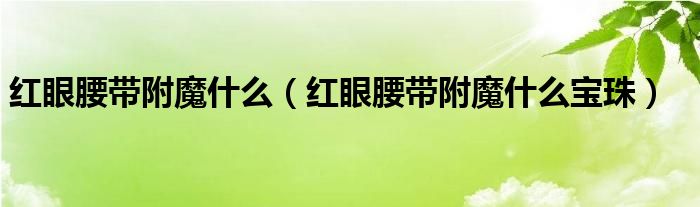 红眼腰带附魔什么(红眼腰带附魔什么宝珠)