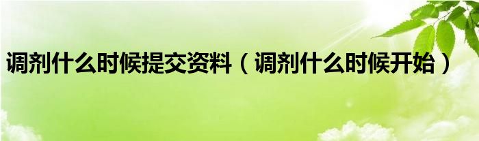 调剂什么时候提交资料(调剂什么时候开始)