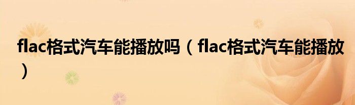 flac格式汽车能播放吗(flac格式汽车能播放)