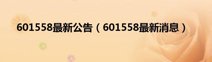 601558最新公告(601558最新消息)