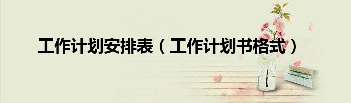 工作计划安排表(工作计划书格式)