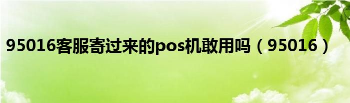 95016客服寄过来的pos机敢用吗(95016)