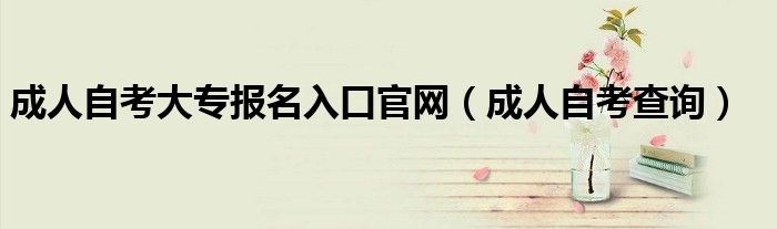 成人自考大专报名入口官网(成人自考查询)