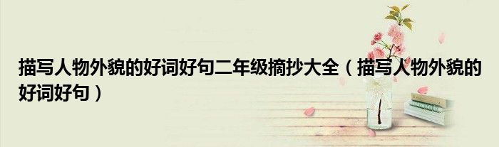 描写人物外貌的好词好句二年级摘抄大全(描写人物外貌的好词好句)