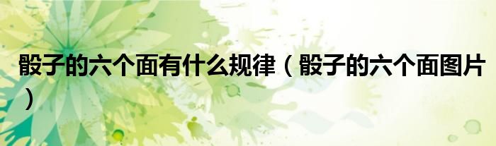 骰子的六个面有什么规律(骰子的六个面图片)