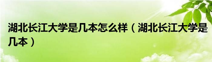 湖北长江大学是几本怎么样(湖北长江大学是几本)