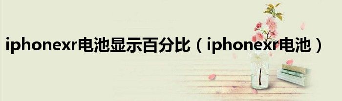 iphonexr电池显示百分比(iphonexr电池)