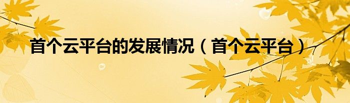 首个云平台的发展情况(首个云平台)