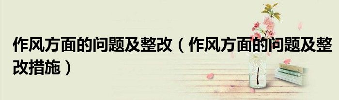 作风方面的问题及整改(作风方面的问题及整改措施)
