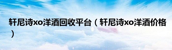 轩尼诗xo洋酒回收平台(轩尼诗xo洋酒价格)