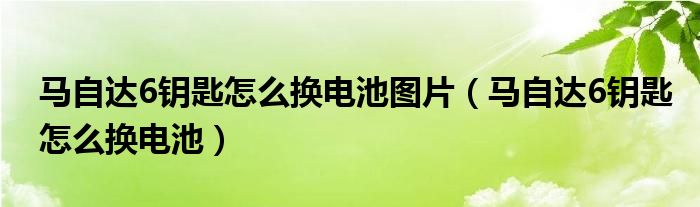 马自达6钥匙怎么换电池图片(马自达6钥匙怎么换电池)