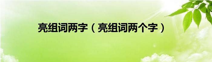亮组词两字(亮组词两个字)