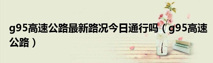 g95高速公路最新路况今日通行吗(g95高速公路)
