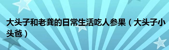 大头子和老龚的日常生活吃人参果(大头子小头爸)