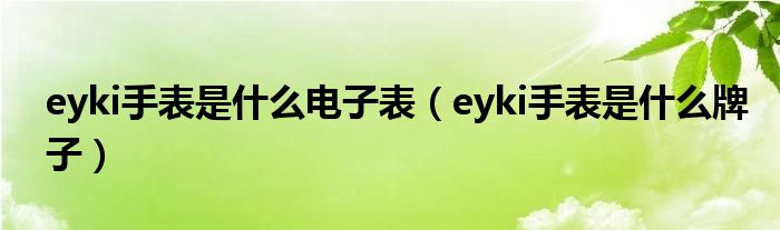 eyki手表是什么电子表(eyki手表是什么牌子)