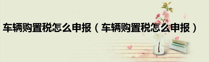 车辆购置税怎么申报(车辆购置税怎么申报)