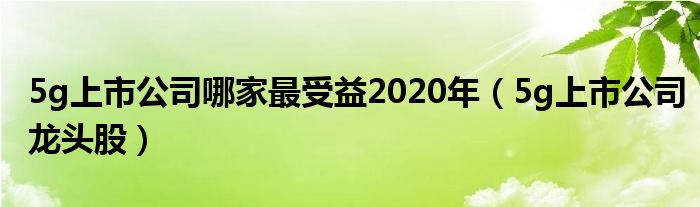 5g上市公司哪家最受益2020年(5g上市公司龙头股)