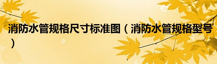 消防水管规格尺寸标准图(消防水管规格型号)