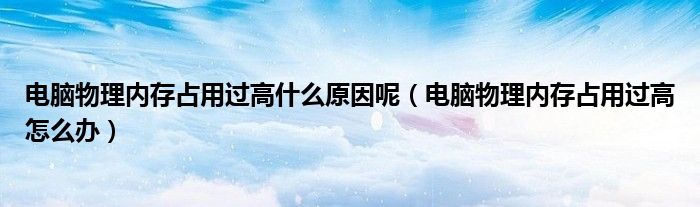 电脑物理内存占用过高什么原因呢(电脑物理内存占用过高怎么办)