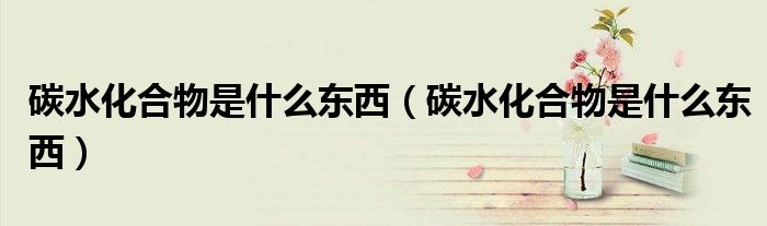碳水化合物是什么东西（碳水化合物是什么东西）