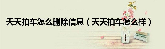 天天拍车怎么删除信息(天天拍车怎么样)