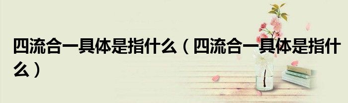 四流合一具体是指什么（四流合一具体是指什么）