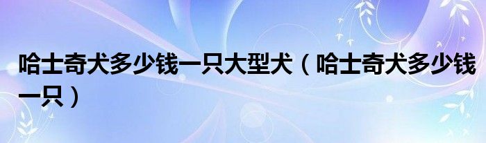 哈士奇犬多少钱一只大型犬(哈士奇犬多少钱一只)