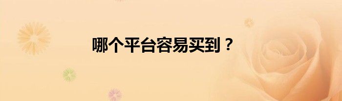 哪个平台容易买到？