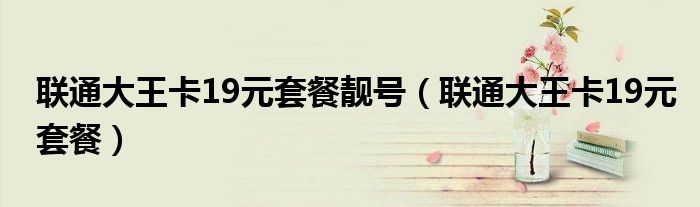 联通大王卡19元套餐靓号(联通大王卡19元套餐)